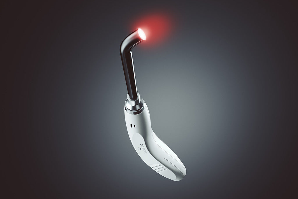 A close-up shot of the Luminance RED device, an innovative canker sore laser treatment.