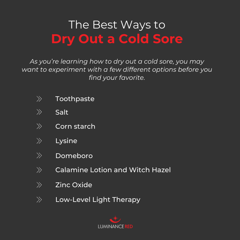 how to dry out a cold sore