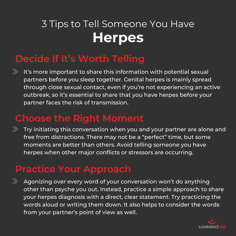 how to tell someone you have herpes